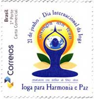 Customised stamp on International Yoga Day from Brazil