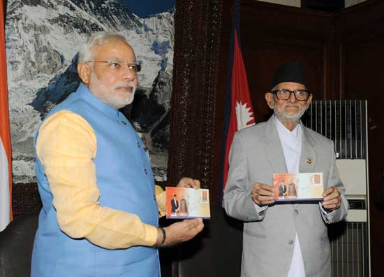 Commemorative Cover issued by Nepal Philatelic Bureau commemorating the official visit of Hon'ble Prime Minister Shri Narendra Modi to Nepal