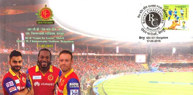 Special Cover on RCB "Game for Green" cricket match held at Bengaluru